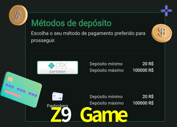 O cassino Z9 Game oferece uma grande variedade de métodos de pagamento